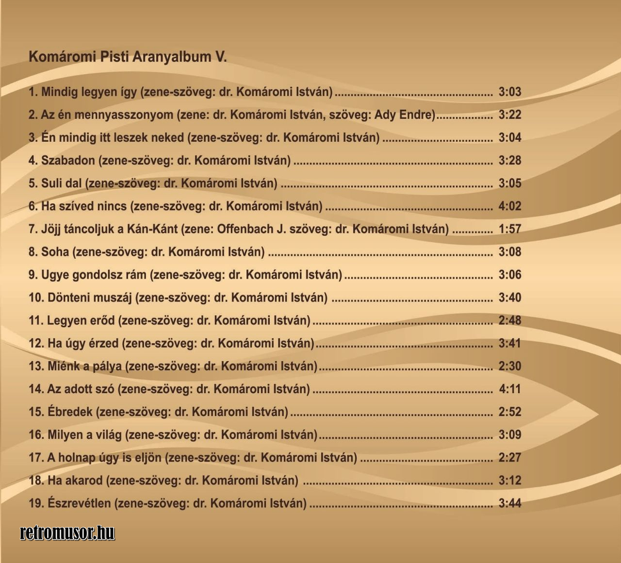 Aranyalbum V. CD - Komáromi Pisti Aranyalbum V. CD - Komáromi Pisti