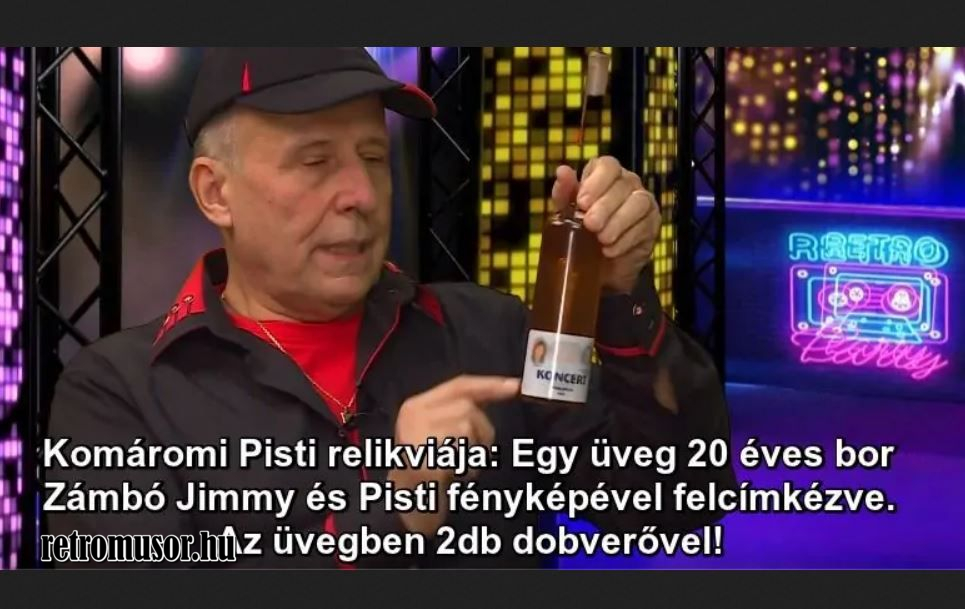 Zámbó Jimmy és Komáromi Pisti bor dobverőkkel 1999-ből Zámbó Jimmy és Komáromi Pisti bor dobverőkkel 1999-ből